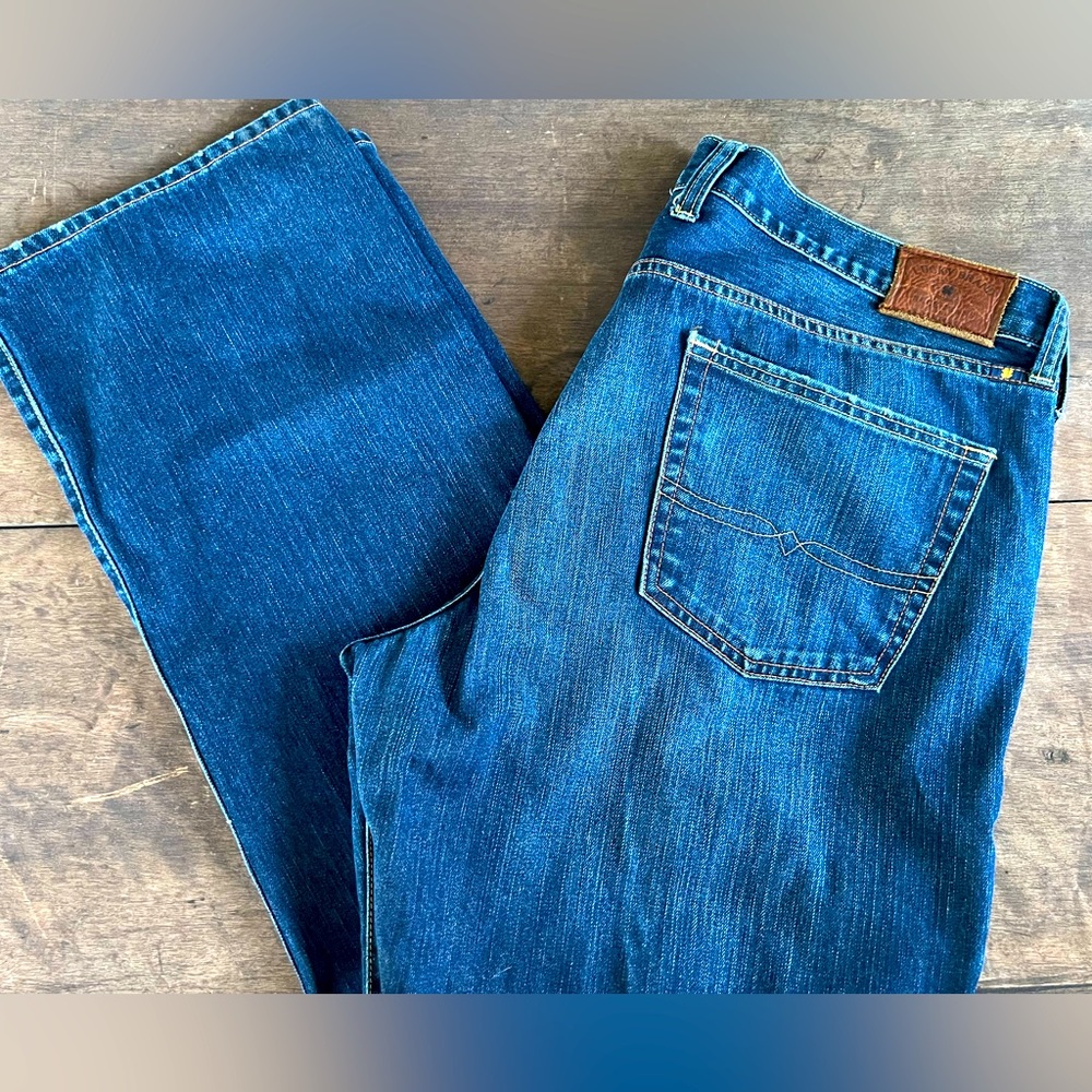 LUCKY BRAND 361 VINTAGE Straight Zip Fly 100% Cotton Distressed Denim Jean 40x32